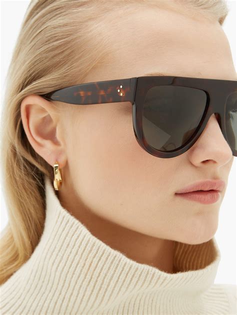 celine tortoiseshell glasses|celine flat top sunglasses tortoise.